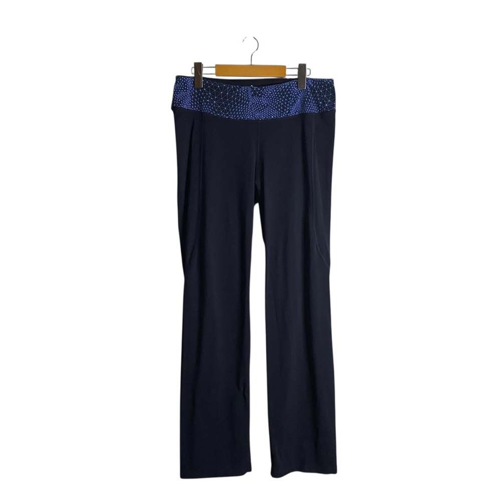 Tuff Athletics Women's Navy Blue Geometric Pattern Performance Wear Pants